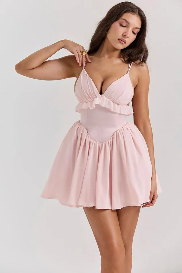 Women Amaris Ballerina Pink Baby Doll Mini Dress House Of CB Dresses Women Amaris Ballerina Pink Baby Doll Mini Dress House Of CB Dresses