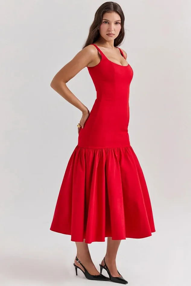 Women Amore Scarlet Dropped Waist Midi Dress House Of CB Dresses Women Amore Scarlet Dropped Waist Midi Dress House Of CB Dresses