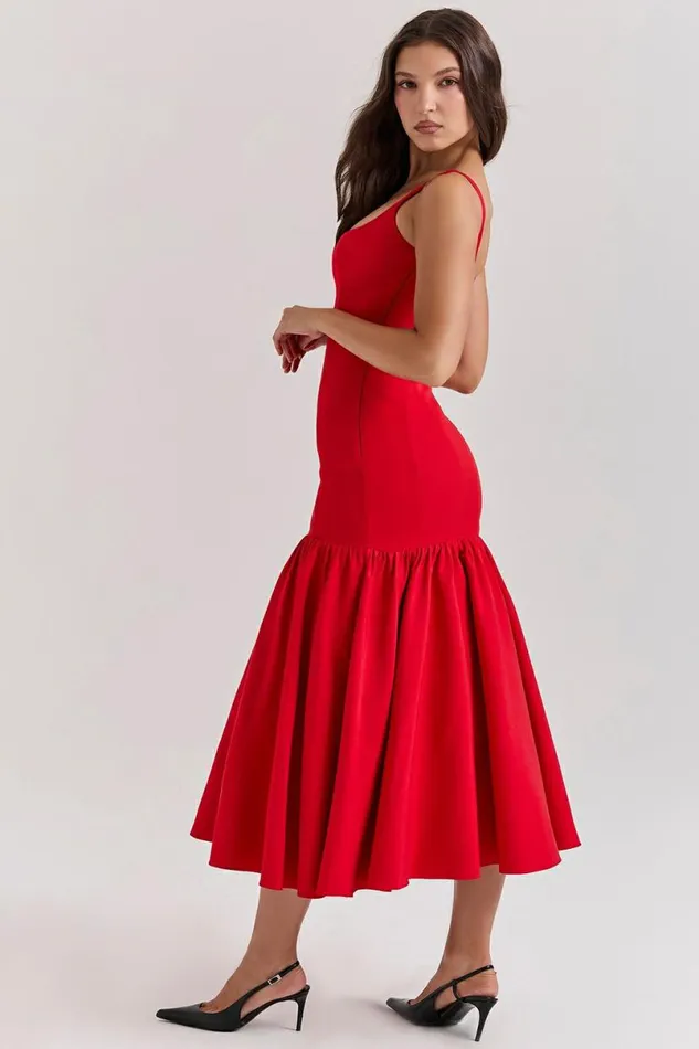 Women Amore Scarlet Dropped Waist Midi Dress House Of CB Dresses Women Amore Scarlet Dropped Waist Midi Dress House Of CB Dresses