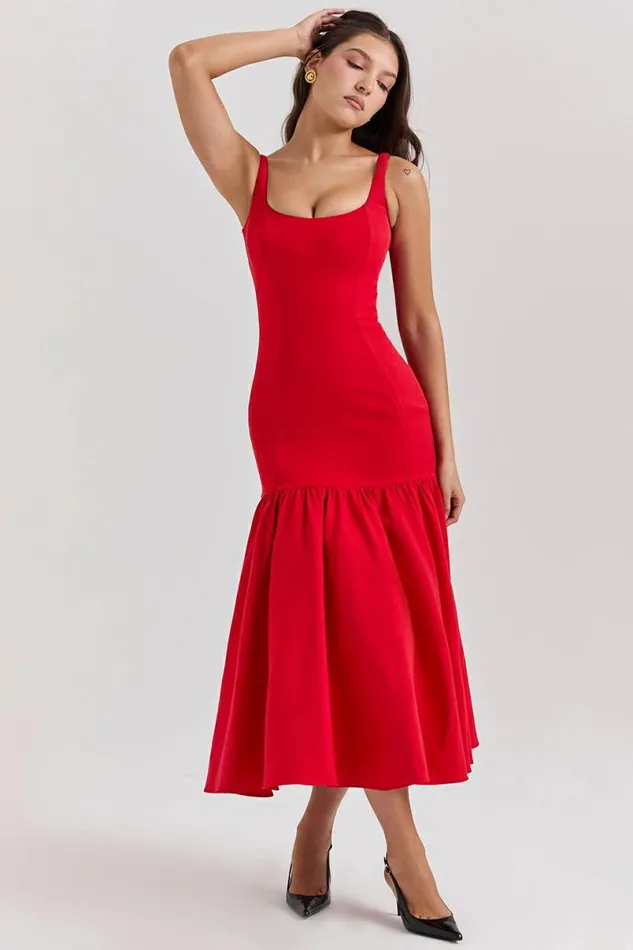 Women Amore Scarlet Dropped Waist Midi Dress House Of CB Dresses Women Amore Scarlet Dropped Waist Midi Dress House Of CB Dresses