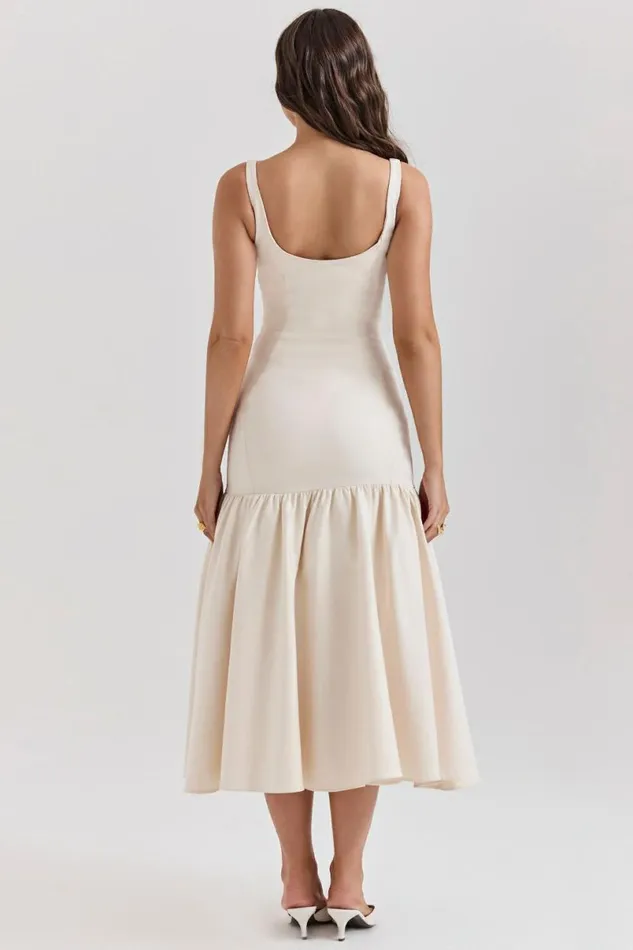 Women Amore Vintage Cream Dropped Waist Midi Dress House Of CB Dresses Women Amore Vintage Cream Dropped Waist Midi Dress House Of CB Dresses