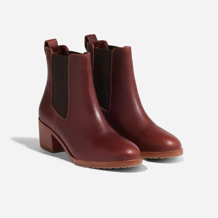 Women Ana GoTo Heeled Chelsea Boot Auburn Nisolo Boots