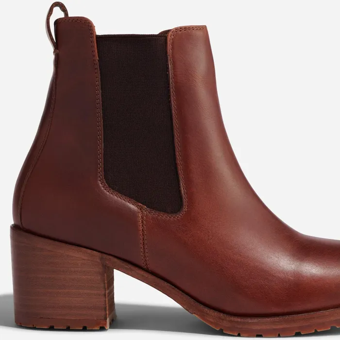 Women Ana GoTo Heeled Chelsea Boot Auburn Nisolo Boots