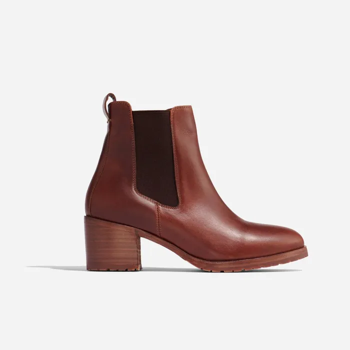 Women Ana GoTo Heeled Chelsea Boot Auburn Nisolo Boots