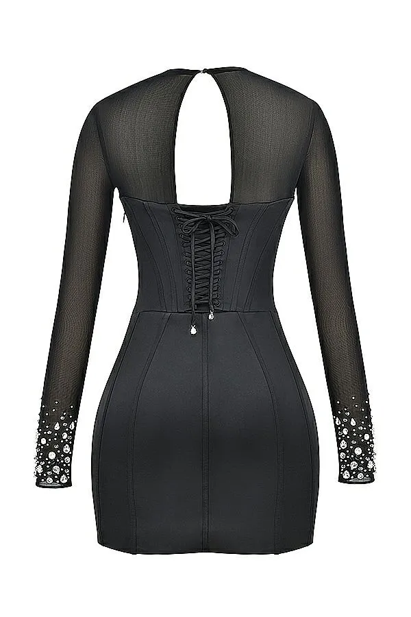 Women Anastasia Black Crystallised Corset Dress House Of CB Dresses