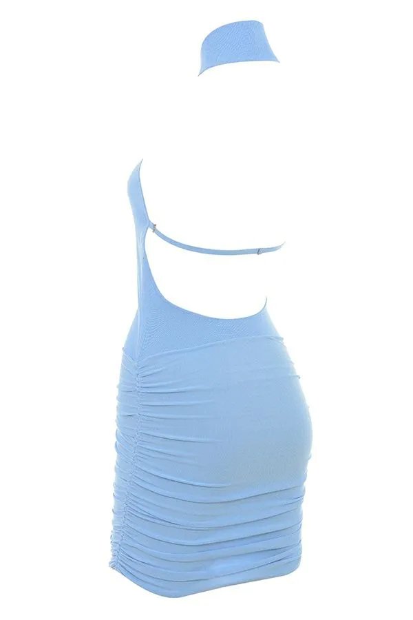 Women Anura Soft Blue Knit Halter Dress House Of CB Dresses Women Anura Soft Blue Knit Halter Dress House Of CB Dresses