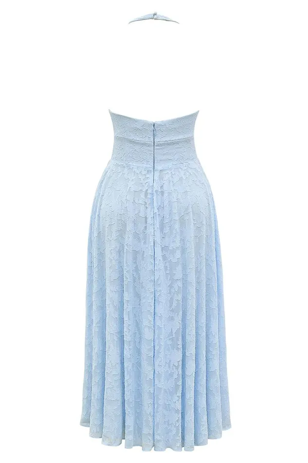 Women Arietta Bluebell Floral Jacquard Halter Midi Dress House Of CB Dresses