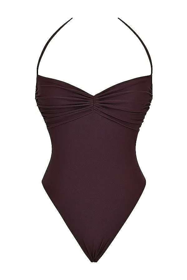 Women Aruba Cacao Gathered Swimsuit House Of CB Swimwear
