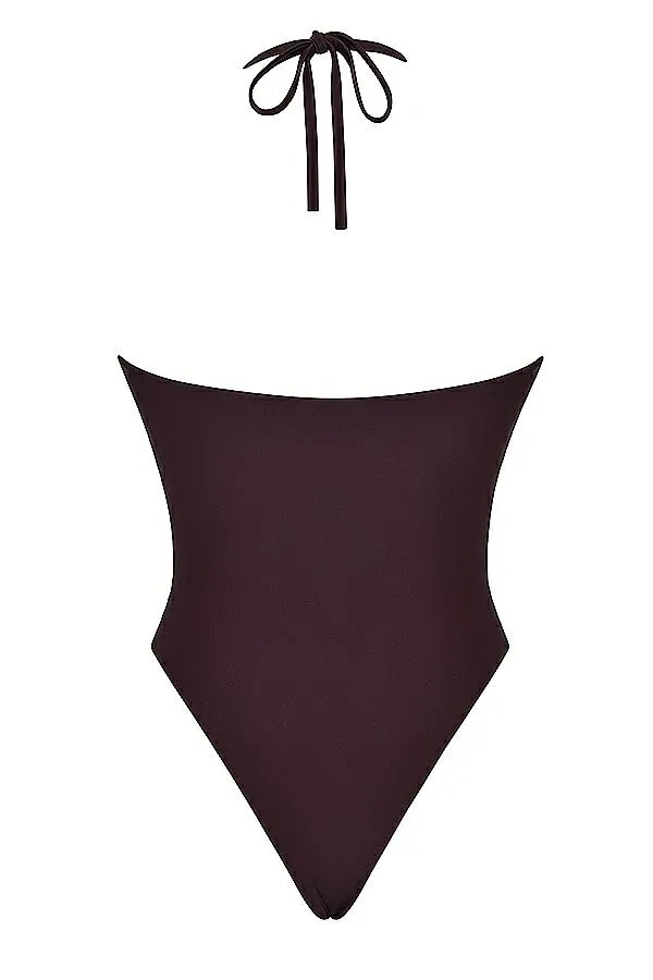 Women Aruba Cacao Gathered Swimsuit House Of CB Swimwear