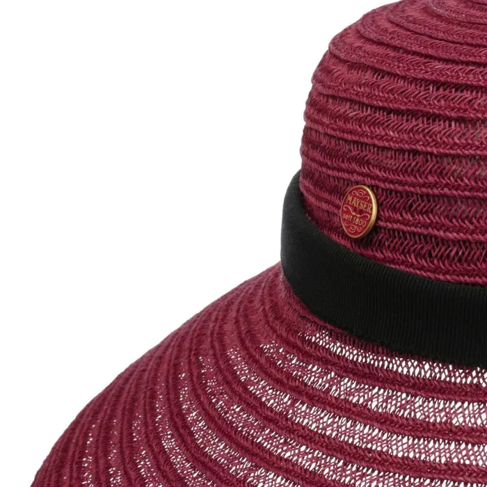 Women Audrey Hanfhut Burgundy Mayser Straw Hats Women Audrey Hanfhut Burgundy Mayser Straw Hats
