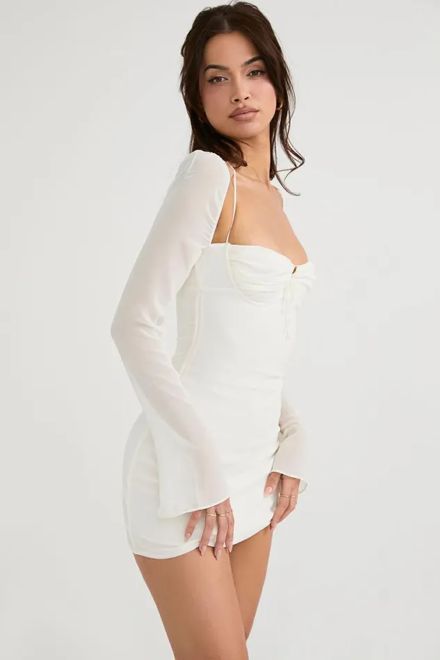 Women Babydoll Ivory Chiffon Halter Mini Dress House Of CB Dresses Women Babydoll Ivory Chiffon Halter Mini Dress House Of CB Dresses