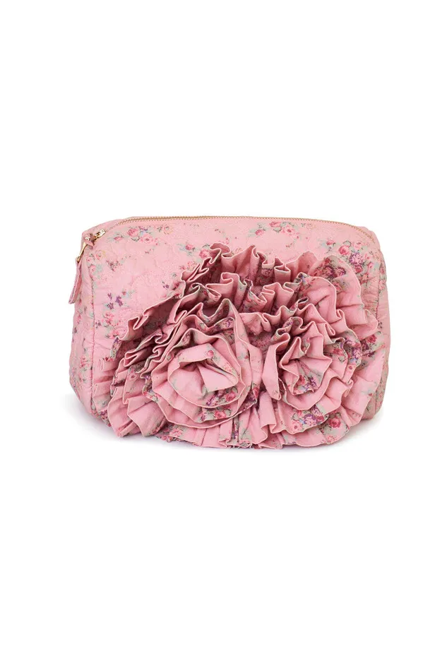 Women Bags and Travel LoveShackFancy Octavia Flower Print Cosmetic Bag Pink Dusk Women Bags and Travel LoveShackFancy Octavia Flower Print Cosmetic Bag Pink Dusk