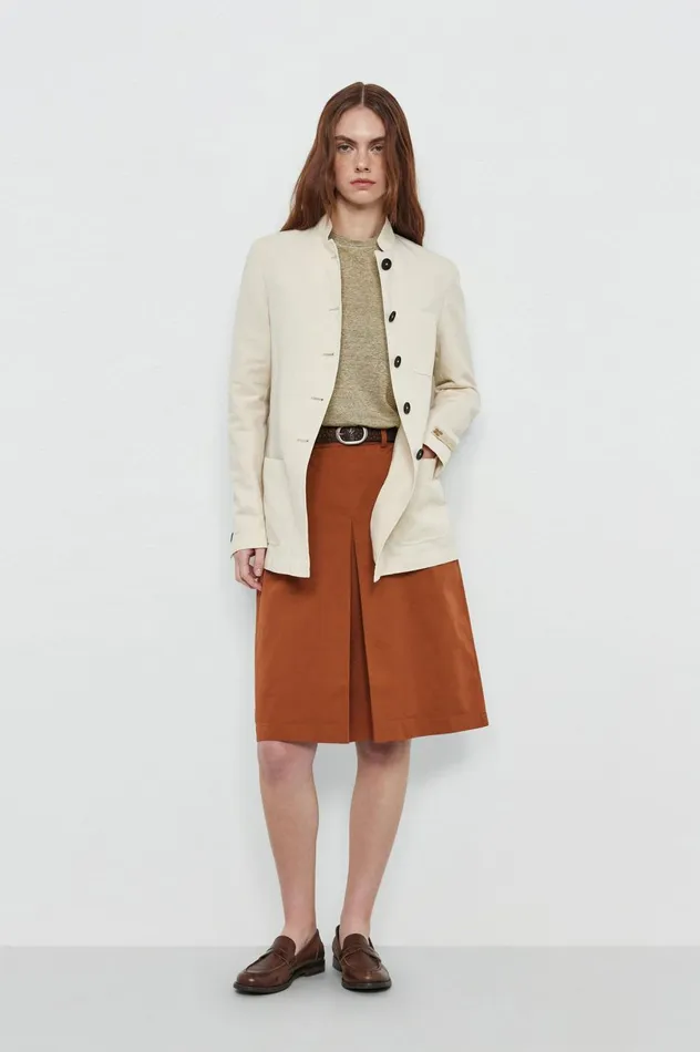 Women BALIW 8211 Cotton Linen Singlebreasted Jacket 8211 Panna Massimo Alba Jackets and Coats Women BALIW 8211 Cotton Linen Singlebreasted Jacket 8211 Panna Massimo Alba Jackets and Coats
