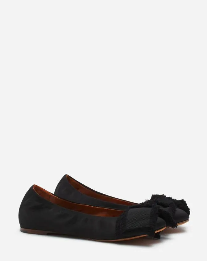 Women Ballerinas Lanvin Ballerina Flat With A Satin Bow Black Women Ballerinas Lanvin Ballerina Flat With A Satin Bow Black