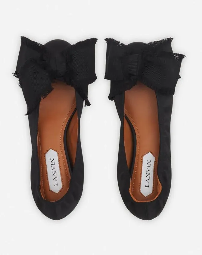Women Ballerinas Lanvin Ballerina Flat With A Satin Bow Black Women Ballerinas Lanvin Ballerina Flat With A Satin Bow Black