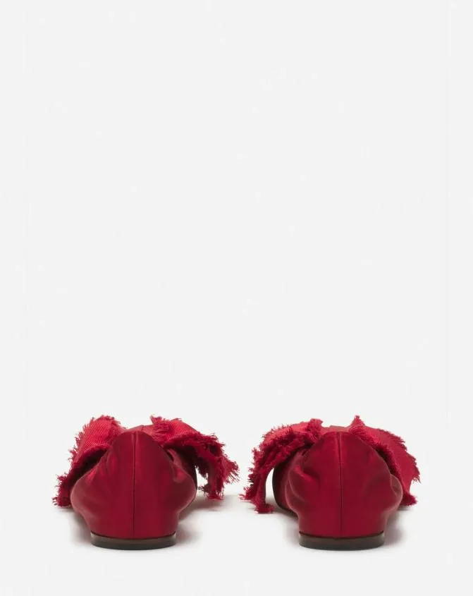 Women Ballerinas Lanvin Ballerina Flat With A Satin Bow Carmine Red Women Ballerinas Lanvin Ballerina Flat With A Satin Bow Carmine Red