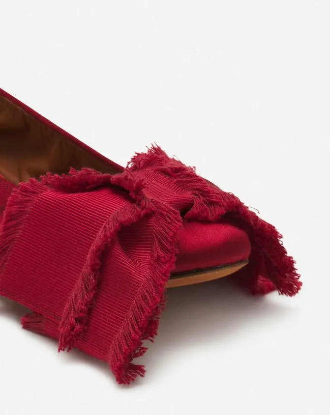 Women Ballerinas Lanvin Ballerina Flat With A Satin Bow Carmine Red Women Ballerinas Lanvin Ballerina Flat With A Satin Bow Carmine Red