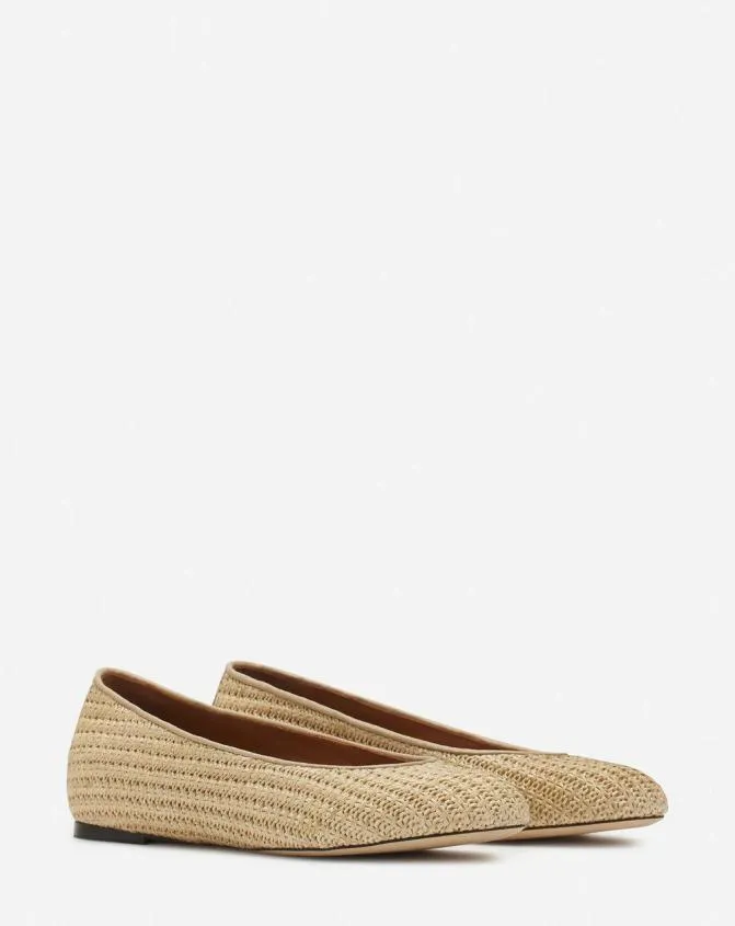 Women Ballerinas Lanvin Raffia Ballerina Natural Women Ballerinas Lanvin Raffia Ballerina Natural