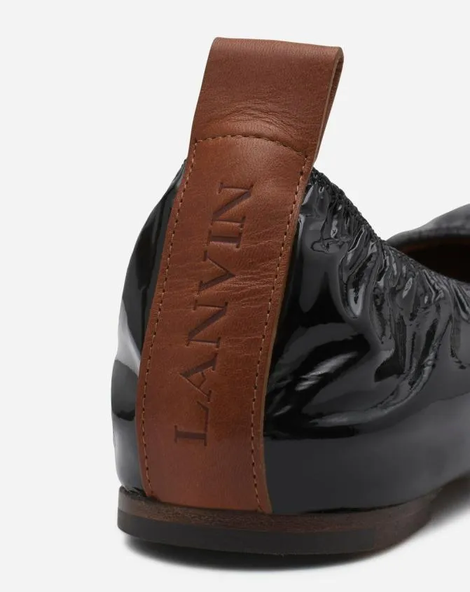 Women Ballerinas Lanvin The Ballerina Flat In Patent Leather Black Women Ballerinas Lanvin The Ballerina Flat In Patent Leather Black