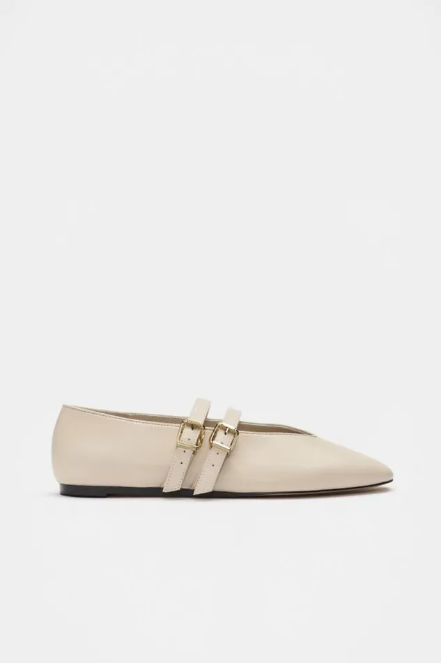 Women Ballets Seed Heritage Astrid Double Strap Ballet Flat Oat