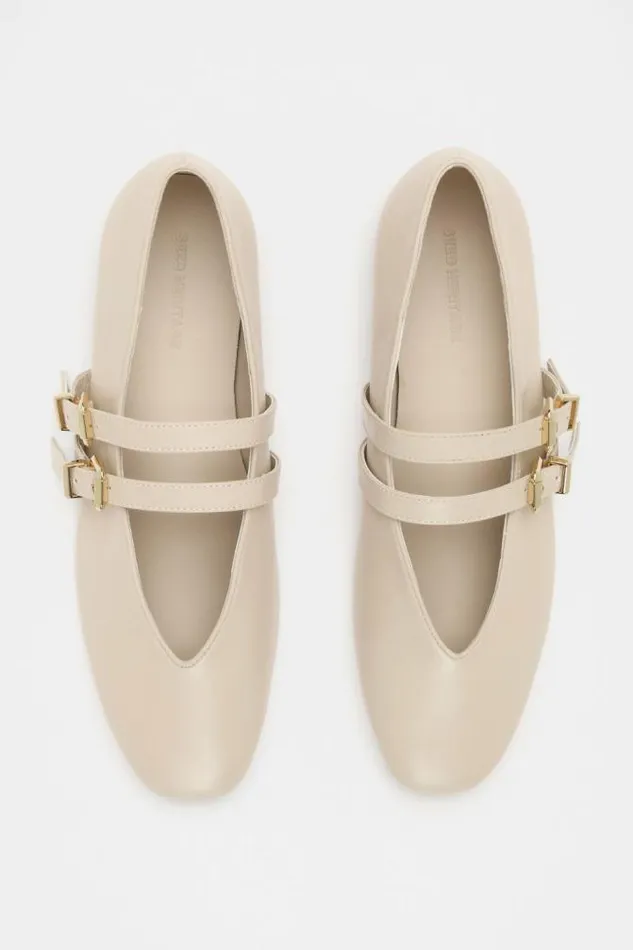 Women Ballets Seed Heritage Astrid Double Strap Ballet Flat Oat