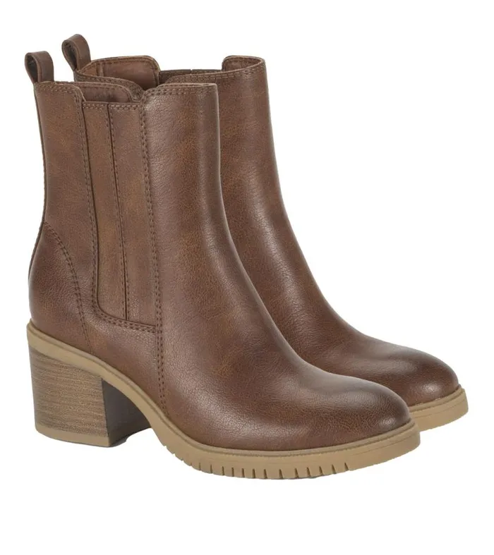 Women Baretraps Booties Feeney Block Heel Boot Cognac Women Baretraps Booties Feeney Block Heel Boot Cognac