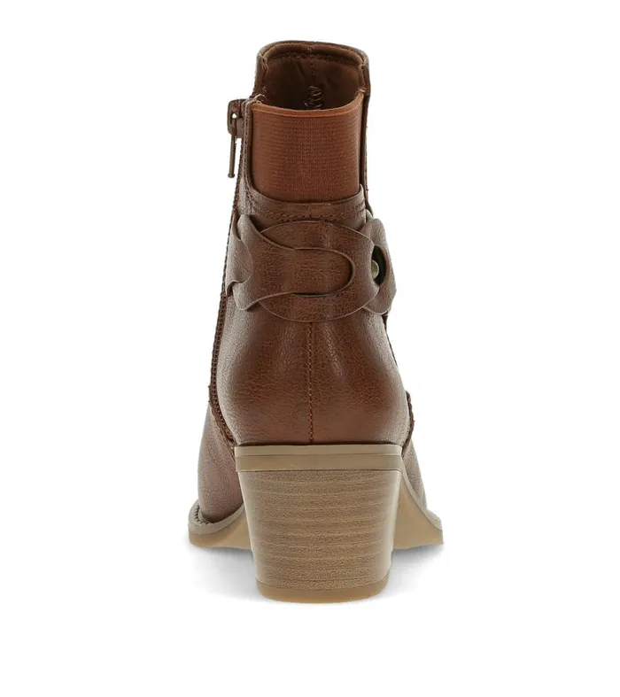 Women Baretraps Booties Luella Block Heel Bootie Cognac Women Baretraps Booties Luella Block Heel Bootie Cognac