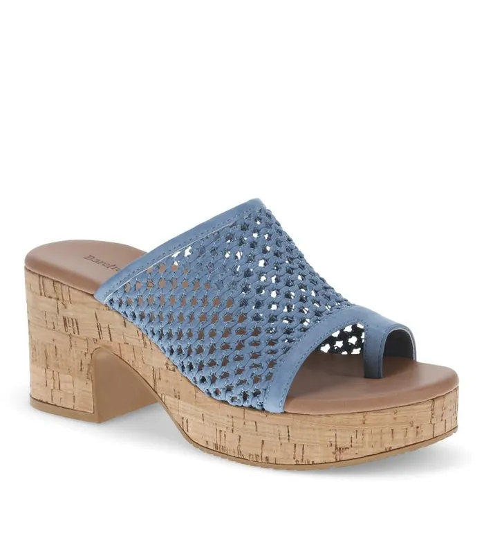 Women Baretraps Slides and Slip On Sandals Michaela Block Heel Sandal Island Blue