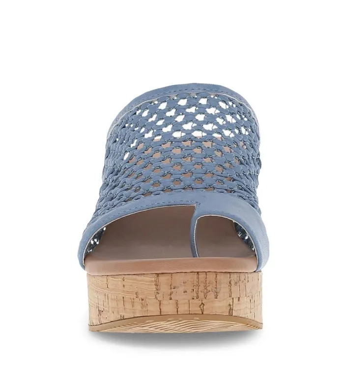Women Baretraps Slides and Slip On Sandals Michaela Block Heel Sandal Island Blue Women Baretraps Slides and Slip On Sandals Michaela Block Heel Sandal Island Blue