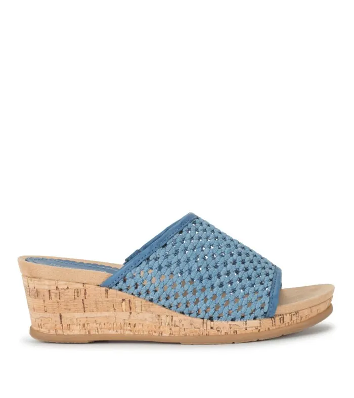 Women Baretraps Wedge Sandals Flossey Wedge Slide Sandal Light Blue Women Baretraps Wedge Sandals Flossey Wedge Slide Sandal Light Blue