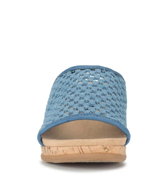 Women Baretraps Wedge Sandals Flossey Wedge Slide Sandal Light Blue Women Baretraps Wedge Sandals Flossey Wedge Slide Sandal Light Blue
