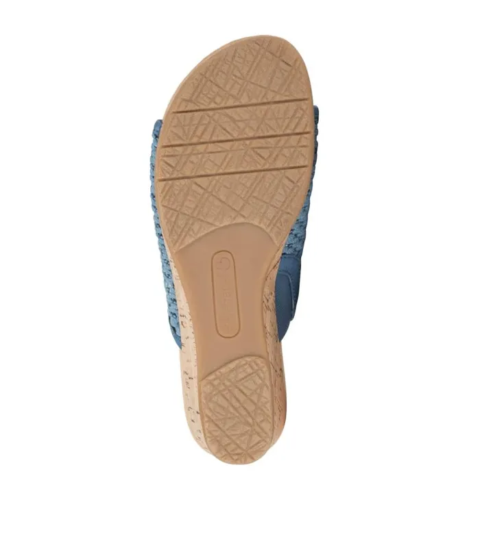 Women Baretraps Wedge Sandals Flossey Wedge Slide Sandal Light Blue Women Baretraps Wedge Sandals Flossey Wedge Slide Sandal Light Blue