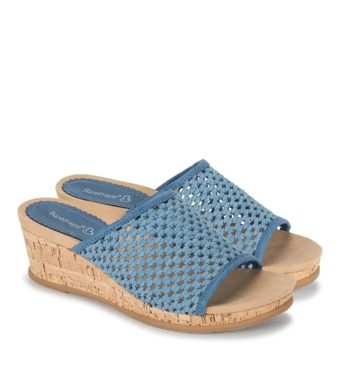 Women Baretraps Wedge Sandals Flossey Wedge Slide Sandal Light Blue Women Baretraps Wedge Sandals Flossey Wedge Slide Sandal Light Blue