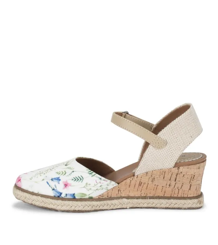 Women Baretraps Wedge Sandals Ocean Closed Toe Wedge Sandal White Multi Flower Canvas Women Baretraps Wedge Sandals Ocean Closed Toe Wedge Sandal White Multi Flower Canvas