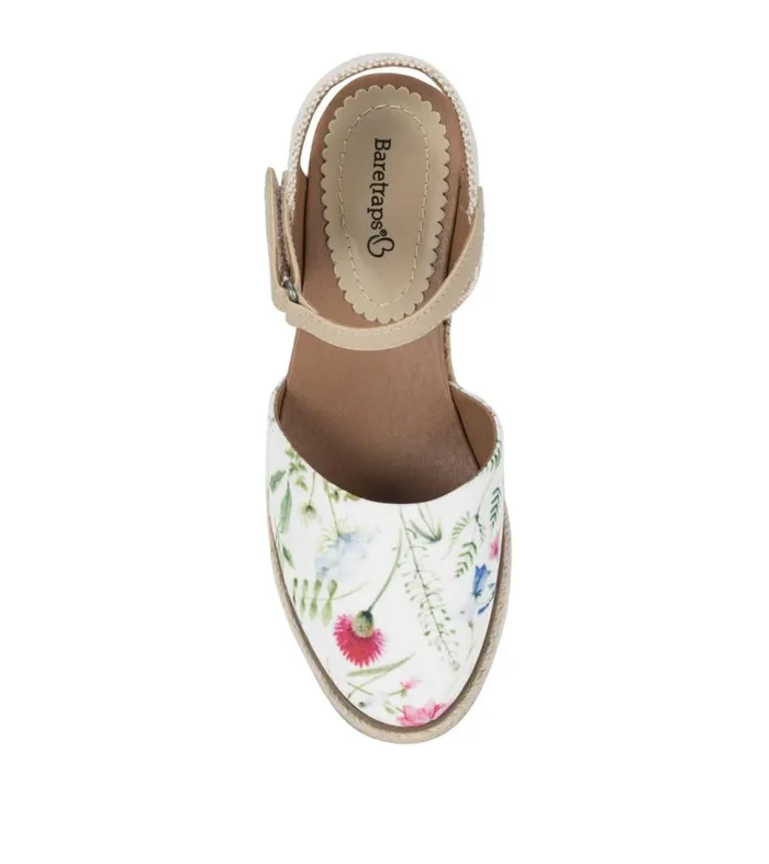 Women Baretraps Wedge Sandals Ocean Closed Toe Wedge Sandal White Multi Flower Canvas Women Baretraps Wedge Sandals Ocean Closed Toe Wedge Sandal White Multi Flower Canvas