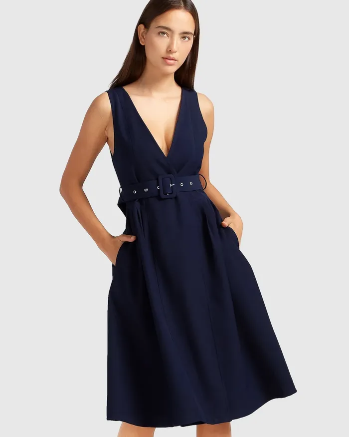 Women Belle and Bloom Miss Independence Midi Dress 8211 Navy Dresses