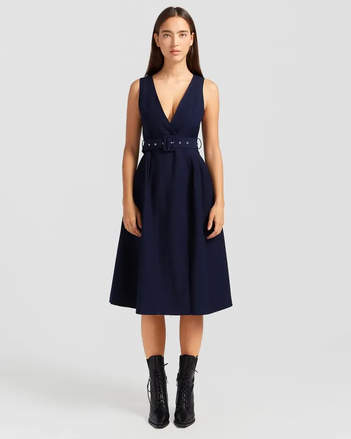 Women Belle and Bloom Miss Independence Midi Dress 8211 Navy Dresses