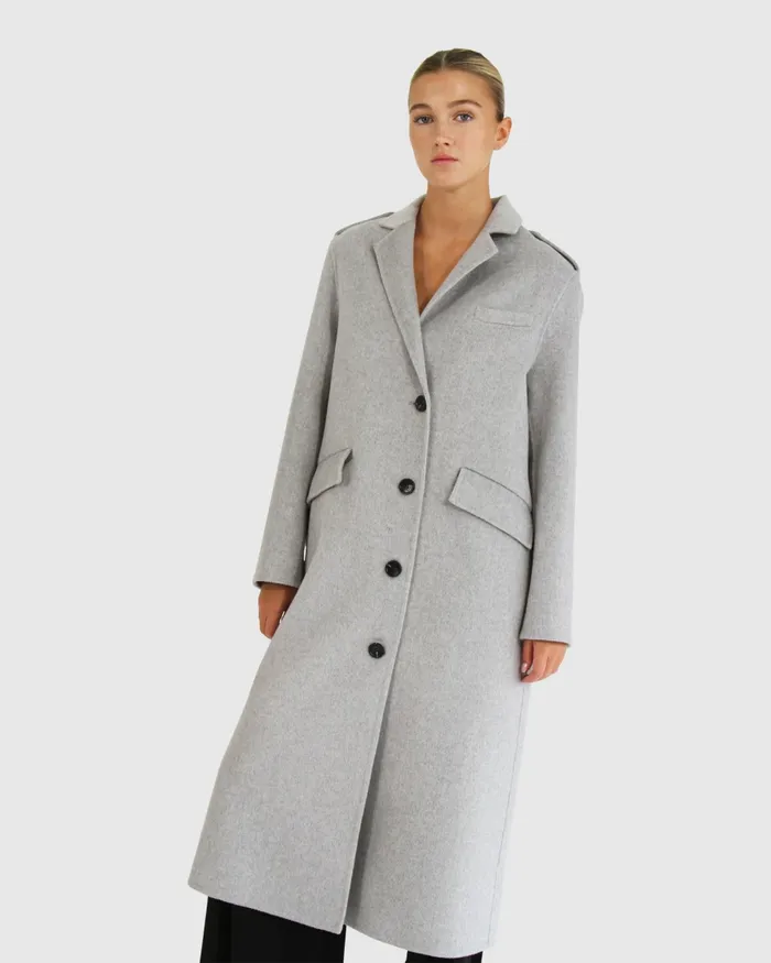Women Belle and Bloom Tainted Love Longline Coat 8211 Grey Marle Coats and Jackets