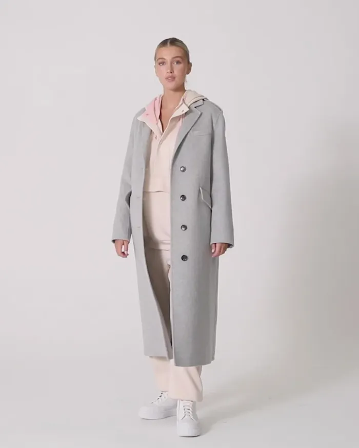 Women Belle and Bloom Tainted Love Longline Coat 8211 Grey Marle Coats and Jackets