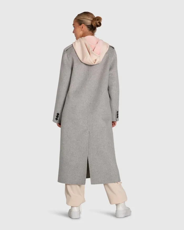 Women Belle and Bloom Tainted Love Longline Coat 8211 Grey Marle Coats and Jackets