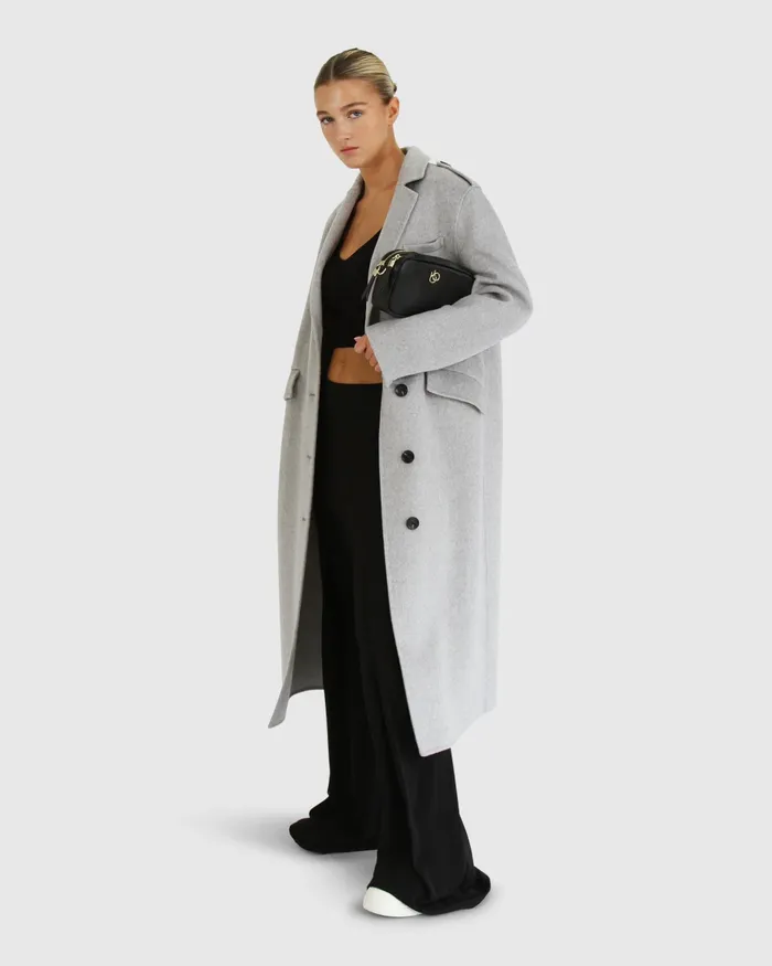 Women Belle and Bloom Tainted Love Longline Coat 8211 Grey Marle Coats and Jackets
