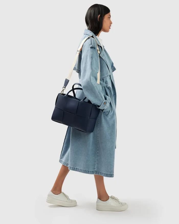 Women Belle and Bloom Wild Skies Denim Trench 8211 Stonewash Coats and Jackets