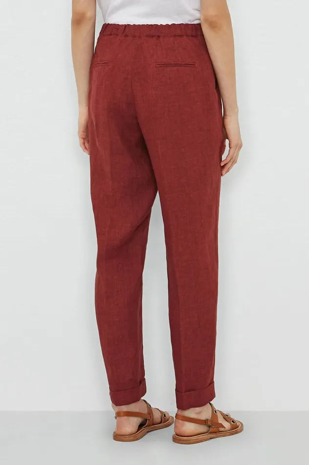 Women BOGA 8211 Dlav Linen Trousers 8211 Ruggine Massimo Alba Trousers and Shorts Women BOGA 8211 Dlav Linen Trousers 8211 Ruggine Massimo Alba Trousers and Shorts