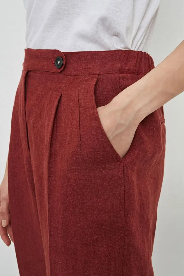 Women BOGA 8211 Dlav Linen Trousers 8211 Ruggine Massimo Alba Trousers and Shorts Women BOGA 8211 Dlav Linen Trousers 8211 Ruggine Massimo Alba Trousers and Shorts