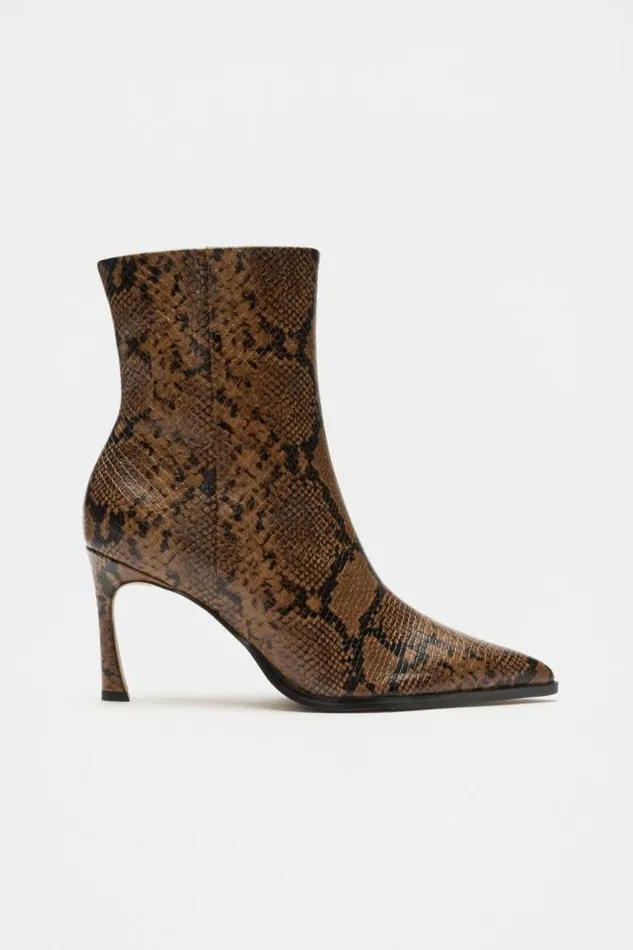 Women Boots Seed Heritage Zia Ankle Boot Toffee Snake Print