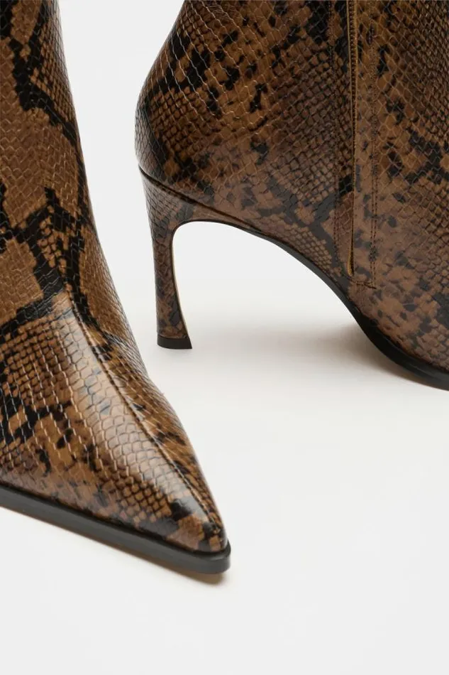 Women Boots Seed Heritage Zia Ankle Boot Toffee Snake Print
