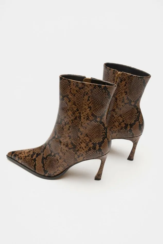Women Boots Seed Heritage Zia Ankle Boot Toffee Snake Print