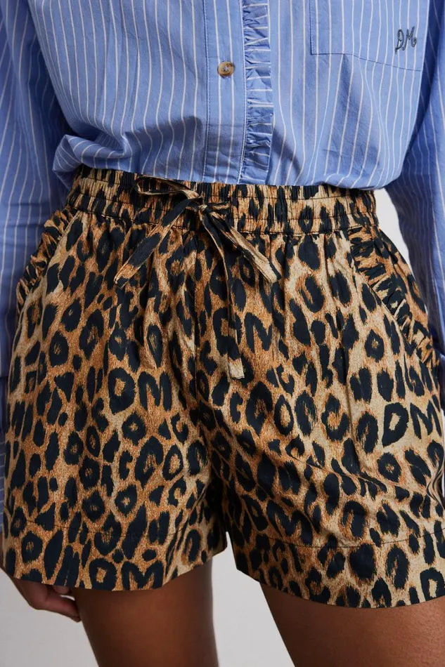 Women Bottoms Damson Madder Leopard Pull On Shorts