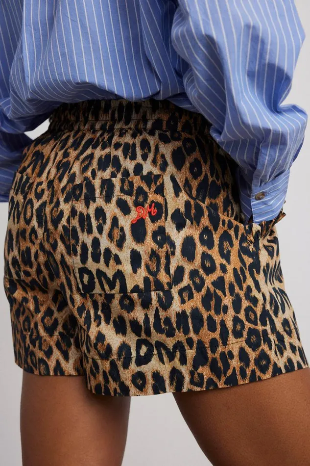 Women Bottoms Damson Madder Leopard Pull On Shorts
