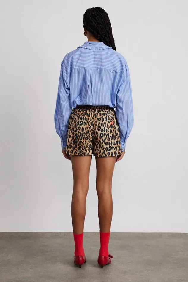 Women Bottoms Damson Madder Leopard Pull On Shorts